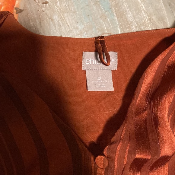Button down rust blouse - Picture 2 of 4